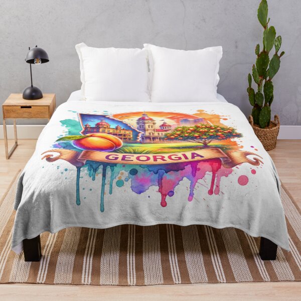 Artikelvorschau, Vintage-Aquarellkarten der US-Bundesstaaten – Georgia – Retro-Reisekunst für T-Shirts, Tassen, Aufkleber und mehr entworfen und verkauft von artedigital99.
