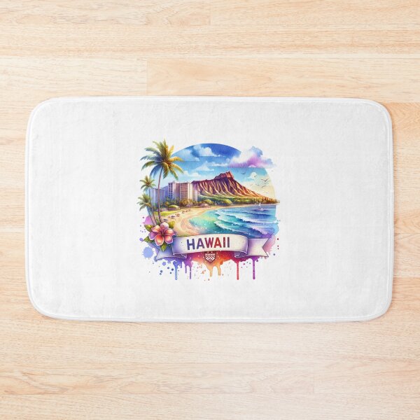 Artikelvorschau, Vintage-Aquarellkarten der US-Bundesstaaten – Hawaii – Retro-Reisekunst für T-Shirts, Tassen, Aufkleber und mehr entworfen und verkauft von artedigital99.