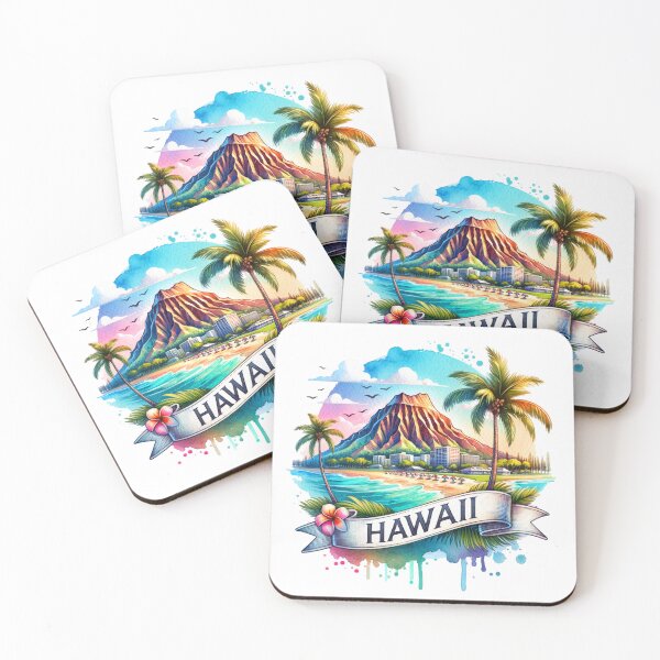 Item preview, Vintage US State Watercolor Maps – HAWAII - Retro Travel Art for T-Shirts, Mugs, Stickers & More designed and sold by artedigital99.