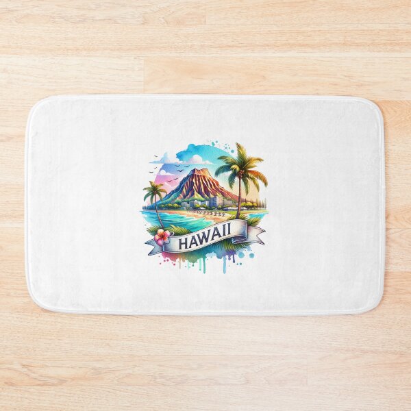Artikelvorschau, Vintage Aquarellkarten der US-Bundesstaaten – HAWAII – Retro-Reisekunst für T-Shirts, Tassen, Aufkleber und mehr entworfen und verkauft von artedigital99.