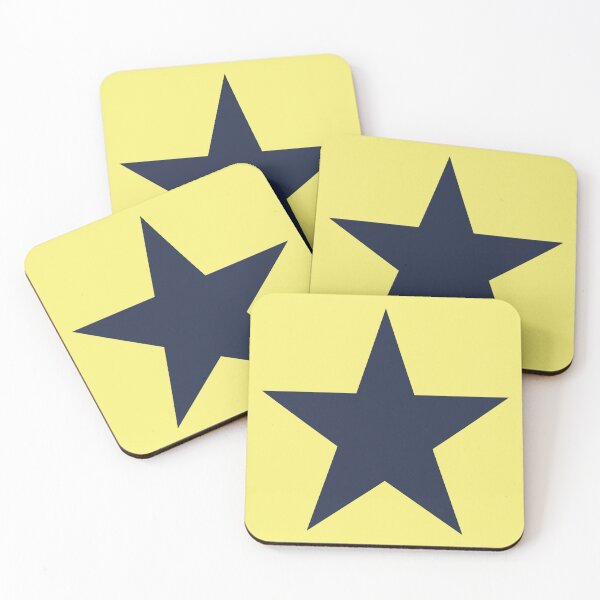 Item preview, Single NAVY BLUE STAR on a YELLOW Background designed and sold by RachelMacht.