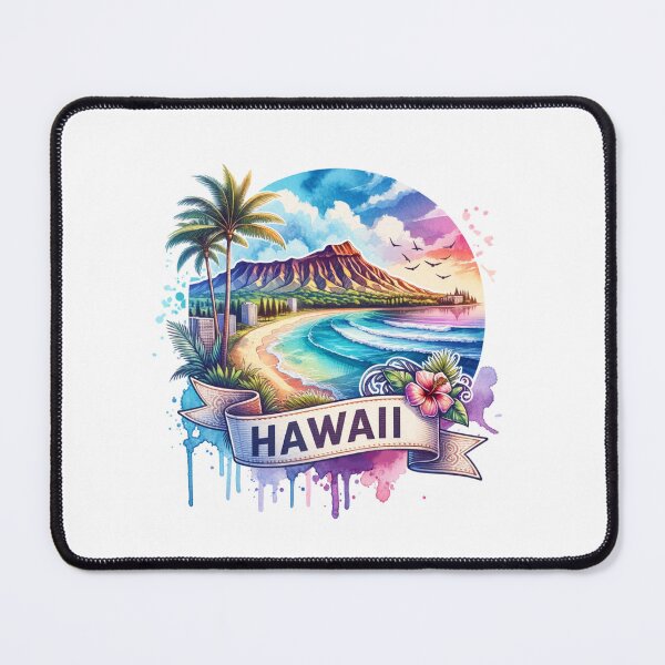 Item preview, Vintage US State Watercolor Maps – HAWAII - Retro Travel Art for T-Shirts, Mugs, Stickers & More designed and sold by artedigital99.