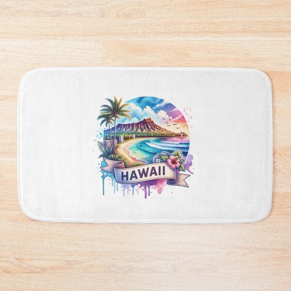 Artikelvorschau, Vintage Aquarellkarten der US-Bundesstaaten – HAWAII – Retro-Reisekunst für T-Shirts, Tassen, Aufkleber und mehr entworfen und verkauft von artedigital99.