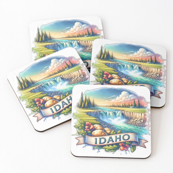Item preview, Vintage US State Watercolor Maps – IDAHO - Retro Travel Art for T-Shirts, Mugs, Stickers & More designed and sold by artedigital99.
