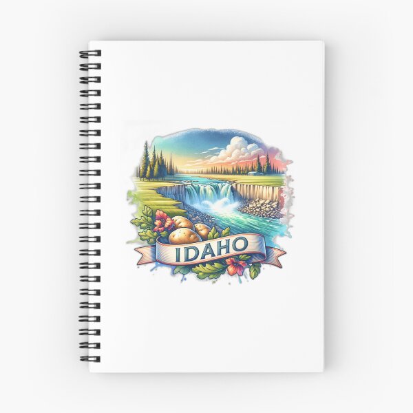 Artikelvorschau, Vintage-Aquarellkarten der US-Bundesstaaten – IDAHO – Retro-Reisekunst für T-Shirts, Tassen, Aufkleber und mehr entworfen und verkauft von artedigital99.