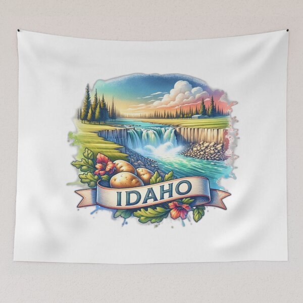 Item preview, Vintage US State Watercolor Maps – IDAHO - Retro Travel Art for T-Shirts, Mugs, Stickers & More designed and sold by artedigital99.