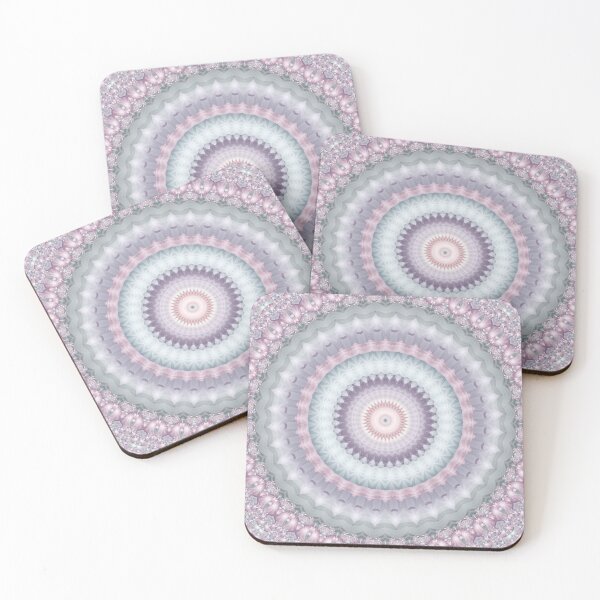 Item preview, Heirloom Mandala in Pastel Pink, Green, Purple, and White designed and sold by Kelly Dietrich Mandala & Fractal Art.