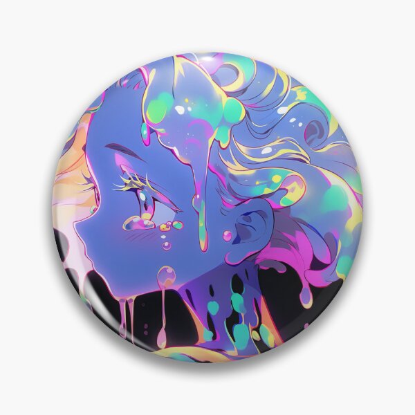Item preview, Colorful Surreal Sad Slime Anime Girl designed and sold by bubblegoth.
