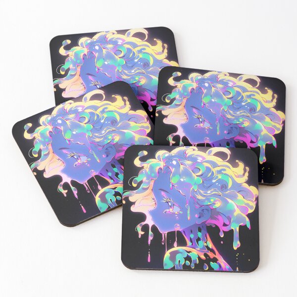 Item preview, Colorful Surreal Sad Slime Anime Girl designed and sold by bubblegoth.