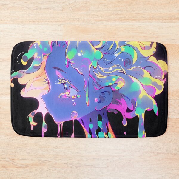 Item preview, Colorful Surreal Sad Slime Anime Girl designed and sold by bubblegoth.