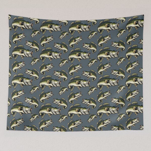 Item preview, Bass fish jumping pattern designed and sold by muskitt.