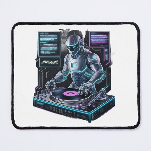Item preview, Futuristic Robot DJ Mixing Beats designed and sold by MyNiceDesigns.
