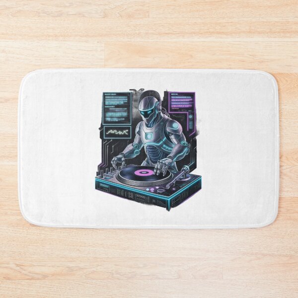 Item preview, Futuristic Robot DJ Mixing Beats designed and sold by MyNiceDesigns.