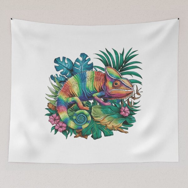 Item preview, Rainbow Chameleon in Tropical Paradise designed and sold by MyNiceDesigns.