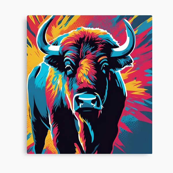 Aperçu de l'œuvre Pop Art des bisons créée et vendue par Bison Artistry.
