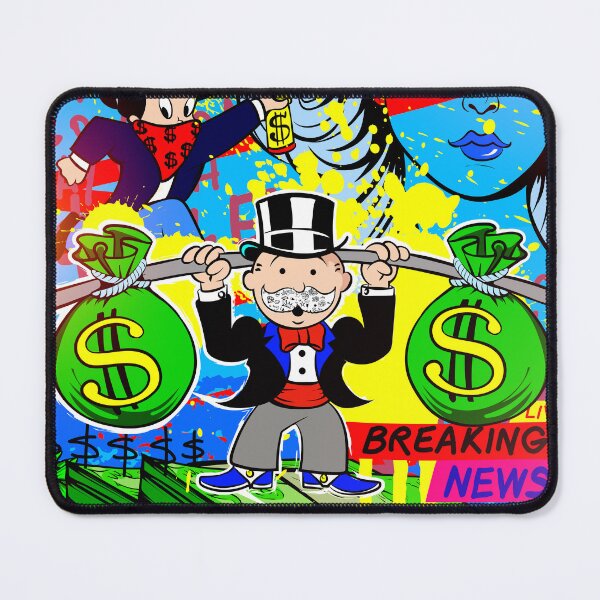 Item preview, Monopoly Lifting Barbell Made of Money Bag with Richie Rich and a Woman designed and sold by DonVivaldo.
