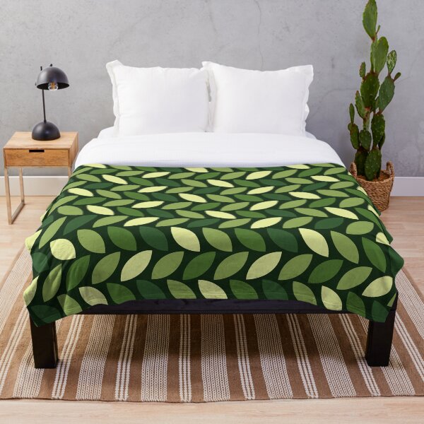 Item preview, Green Leaves Retro Pattern designed and sold by SJ-Merch.
