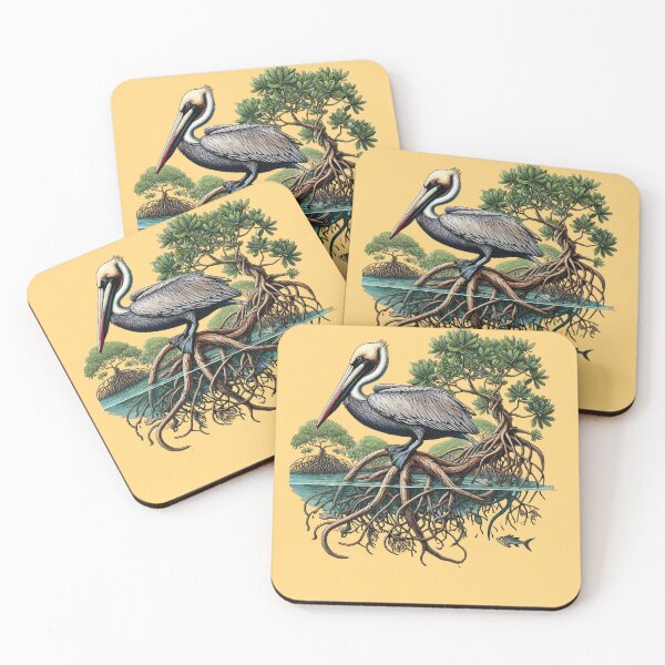 Item preview, Pelican in the Mangroves - Natural Aesthetic Design designed and sold by SandbarTees.