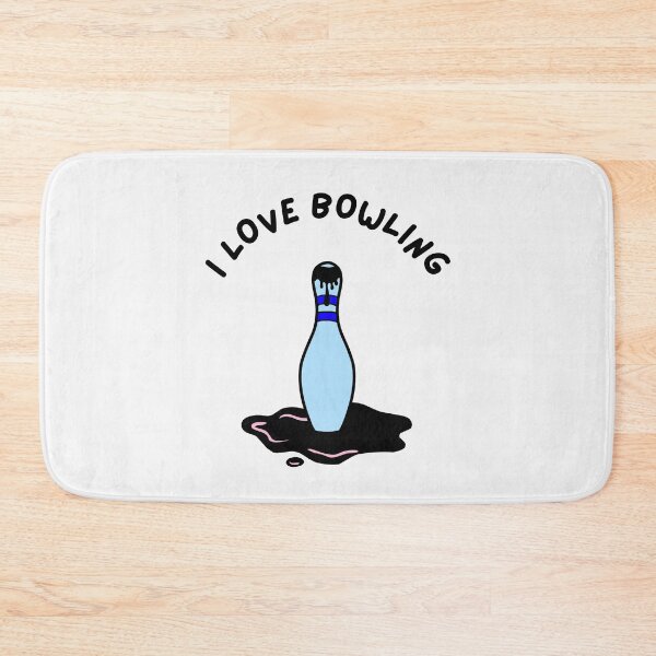 Item preview, I Love Bowling. Baby Blue Bowling Pin with Black Dripping designed and sold by DirtySports.