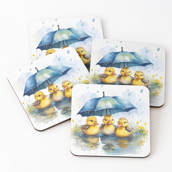 Item preview, Cute Yellow Ducks Swimming in a Puddle Umbrella Floral designed and sold by Laura DeCamp.