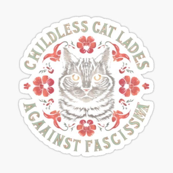 Artikel-Vorschau von Fierce Feline - Kinderlose Katzendamen gegen Faschismus Grafik-T-Shirt, designt und verkauft von DRESSED-UP-CUBS.