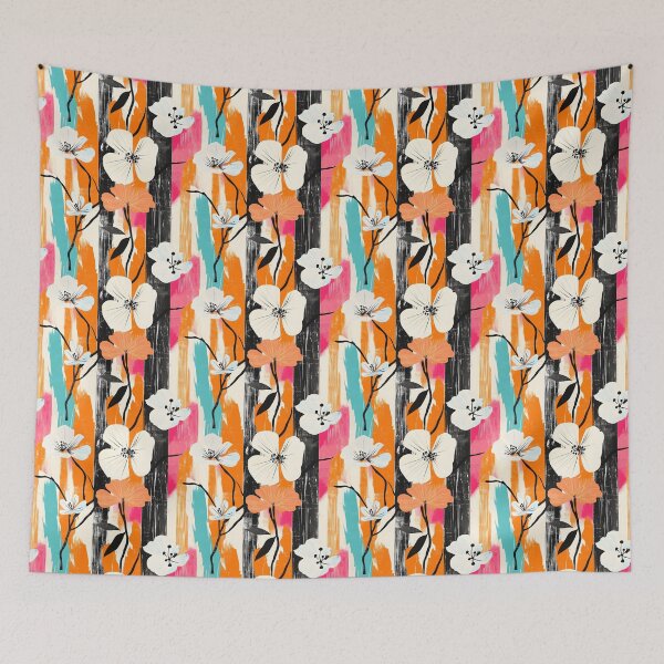Item preview, Mediterranea Abstract Florals Stripe Pattern designed and sold by Snifferius.