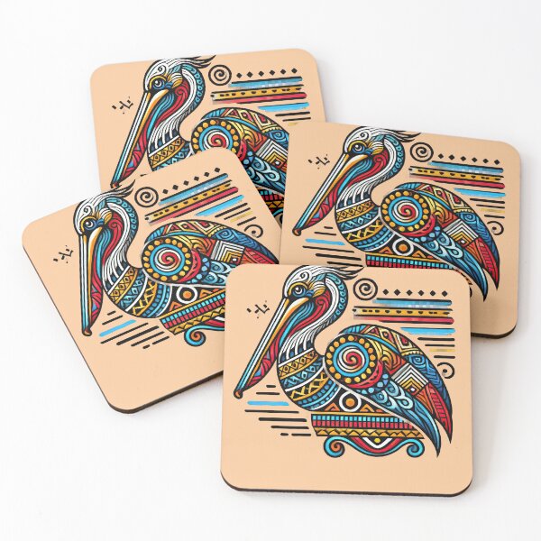 Item preview, Colorful Tribal Pelican, Artistic Bird Design designed and sold by SandbarTees.