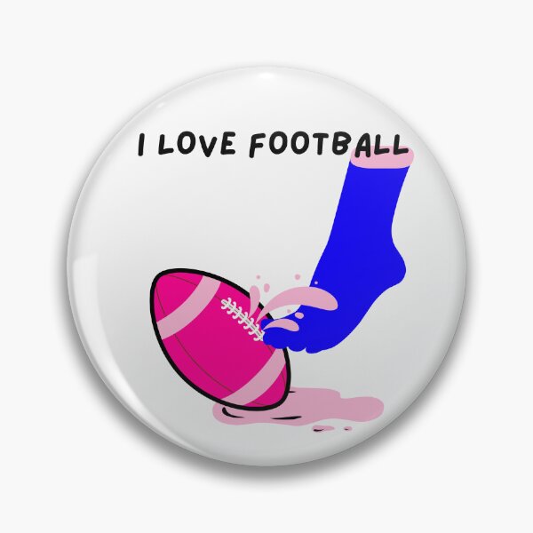 Item preview, I Love Football. Pink Football with Blue Sock and Pink Dripping designed and sold by DirtySports.
