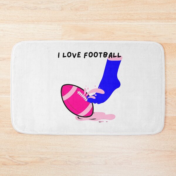 Item preview, I Love Football. Pink Football with Blue Sock and Pink Dripping designed and sold by DirtySports.