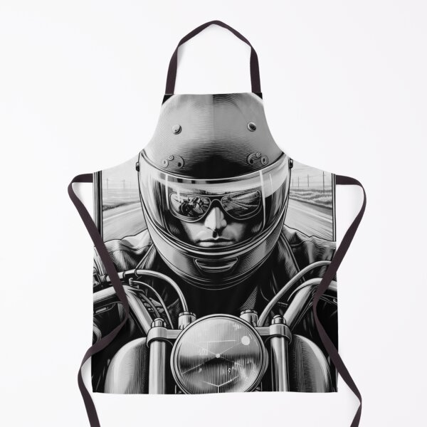 Item preview, Motorcycle and motorcyclist on the road, black and white graphics designed and sold by DotLineColor.