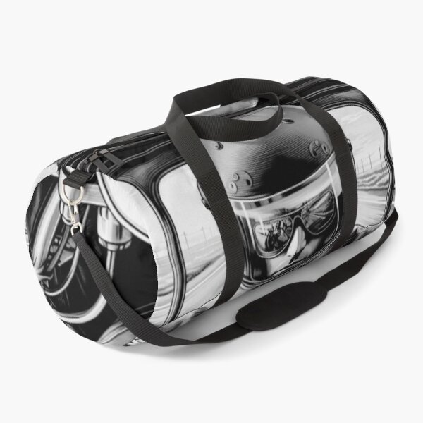 Item preview, Motorcycle and motorcyclist on the road, black and white graphics designed and sold by DotLineColor.