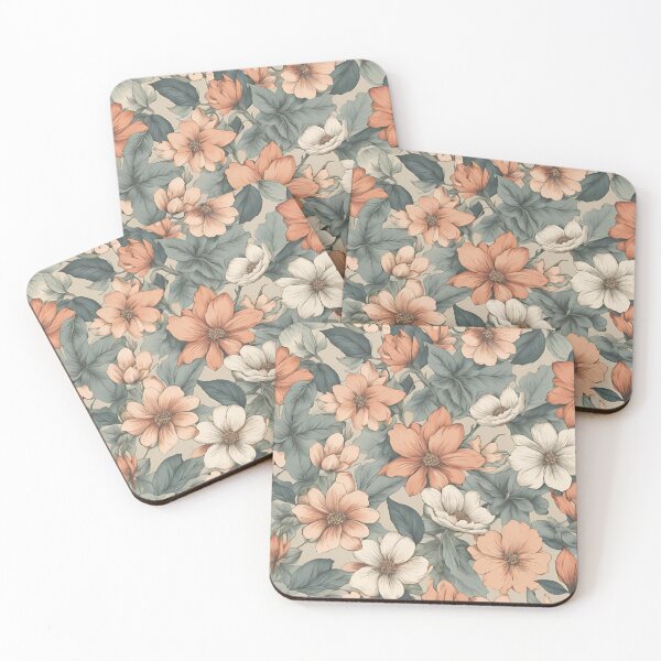 Item preview, A vintage-inspired floral pattern with delicate blossoms and leaves designed and sold by warayut.