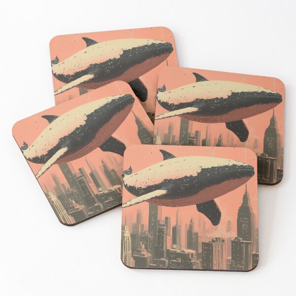 Item preview, Whale Among Towers designed and sold by Retro Type.