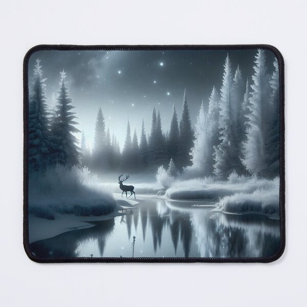 Item preview, Big Buck In Winter River designed and sold by Maria Dryfhout.