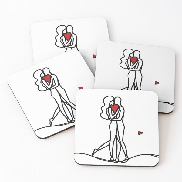 Item preview, drawing sketch couple hugging love t shirt designed and sold by PrintyArts.