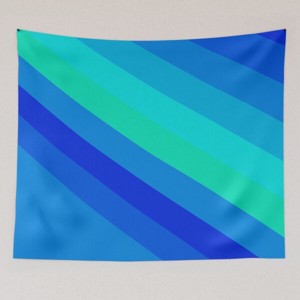 Item preview, Blue Varying Color Diagonal Alternating Line Stripes Cascade designed and sold by EvergreenMotifs.