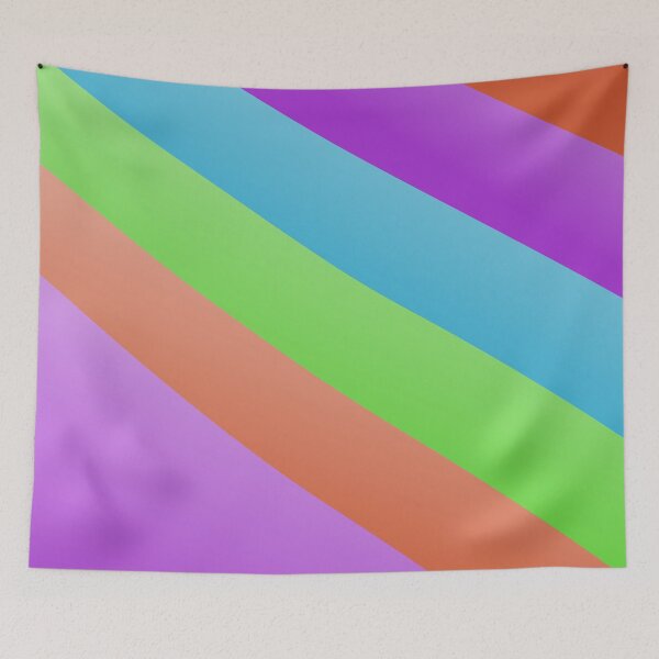 Item preview, Rainbow Varying Color Diagonal Alternating Line Stripes Cascade designed and sold by EvergreenMotifs.