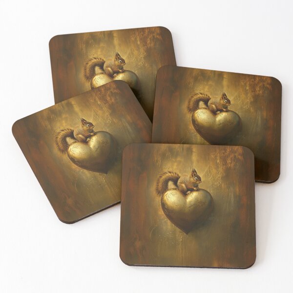 Item preview, Golden Heart with Squirrel designed and sold by Magical Art Store.