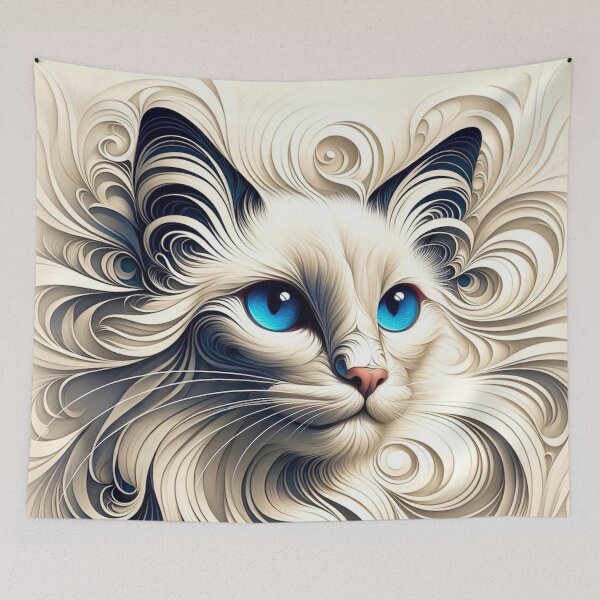 Item preview, Oriental Longhair - Mystery in Blue designed and sold by LegademaArt.
