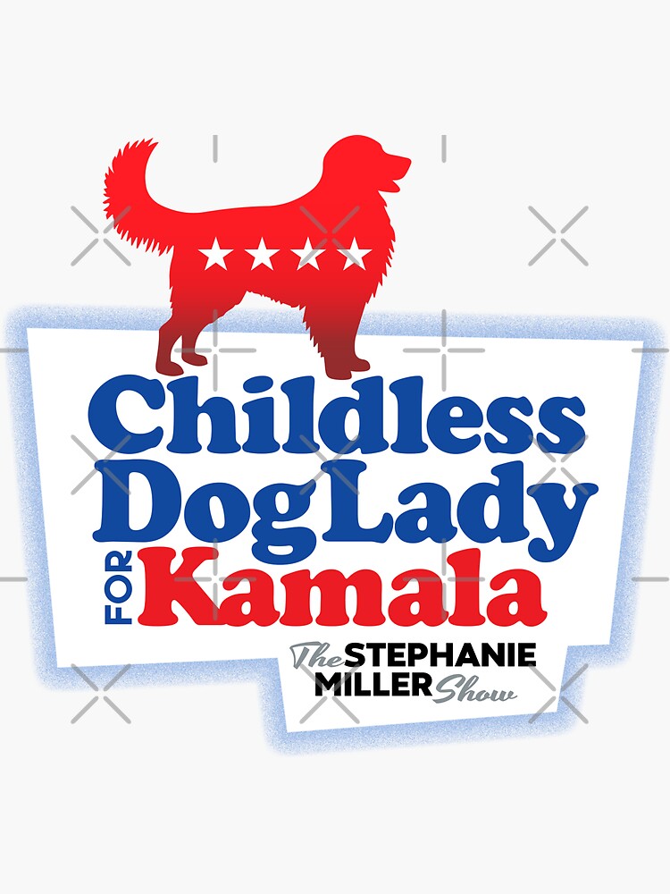 Thumbnail 3 of 3, Sticker, Childless Dog Lady For Kamala designed and sold by SMShow.