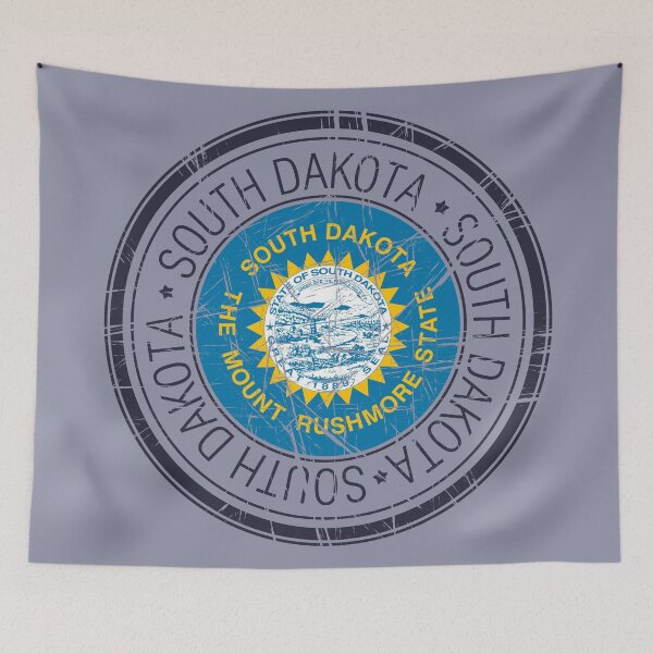 Item preview, North Dakota State Seal Stamp With Eagle and Grunge Effect designed and sold by 19Beauty.