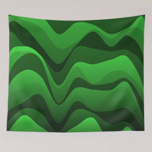 Item preview, Green Varying Color Waves Flowing Colorful Waving Cascade designed and sold by EvergreenMotifs.