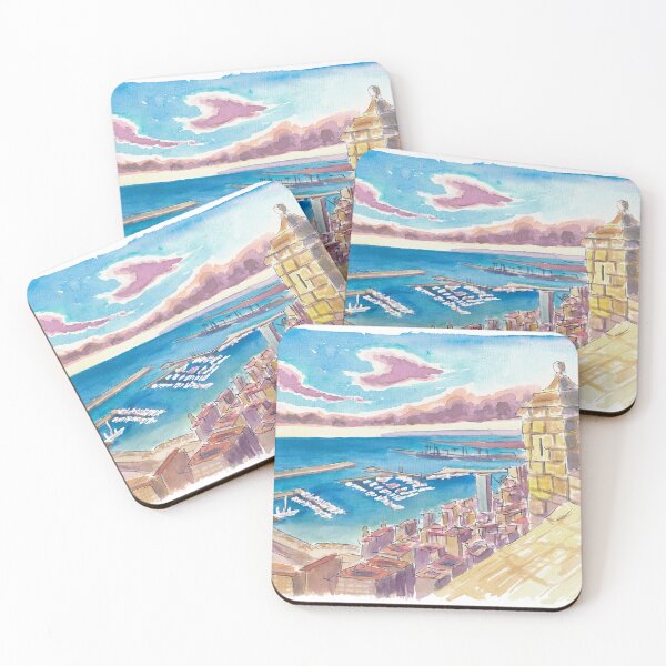 Item preview, Summer in Alicante Spain with View of Yacht Port designed and sold by artshop77.