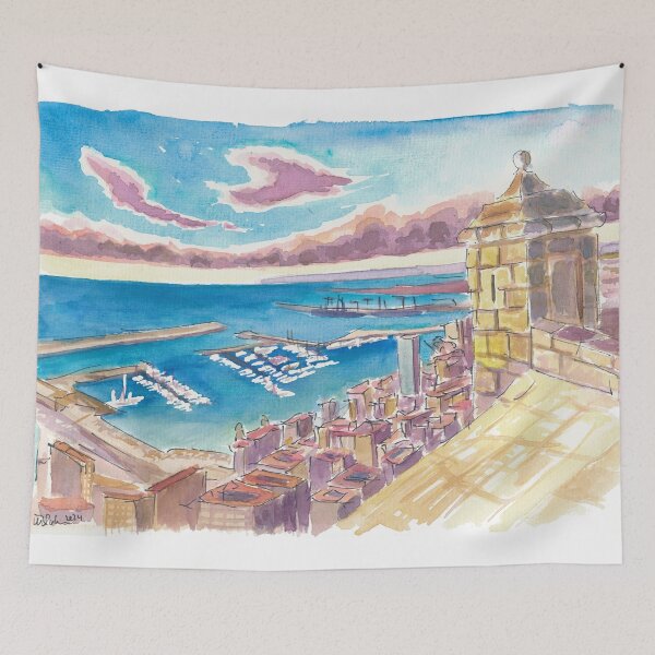 Item preview, Summer in Alicante Spain with View of Yacht Port designed and sold by artshop77.