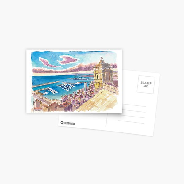 Item preview, Summer in Alicante Spain with View of Yacht Port designed and sold by artshop77.