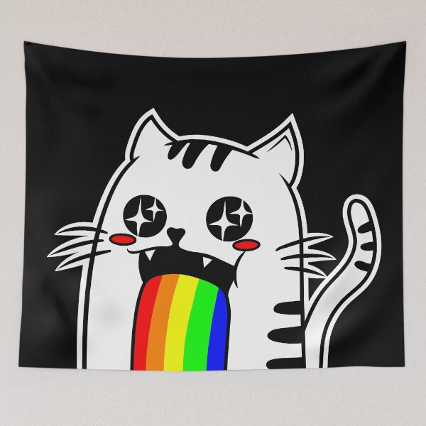 Item preview, Fat Kitty Cute Cat Rainbow Sparkles Kawaii Sticker designed and sold by Mind-23.