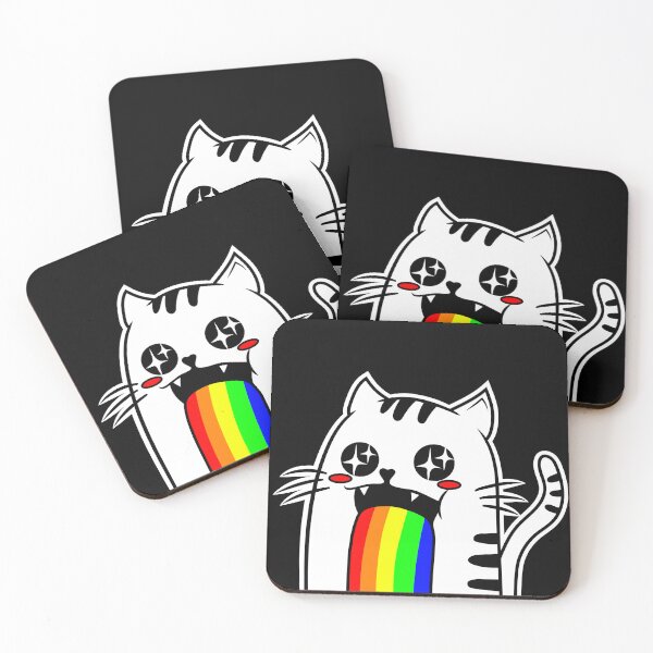 Item preview, Fat Kitty Cute Cat Rainbow Sparkles Kawaii Sticker designed and sold by Mind-23.