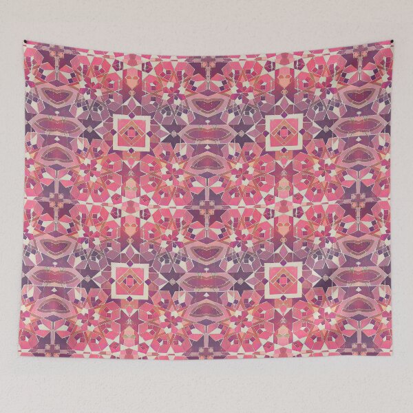 Item preview, Retro Kaleidoscope : Moroccan Zellige Tile : Pink + Purple designed and sold by TRVLR Designs.