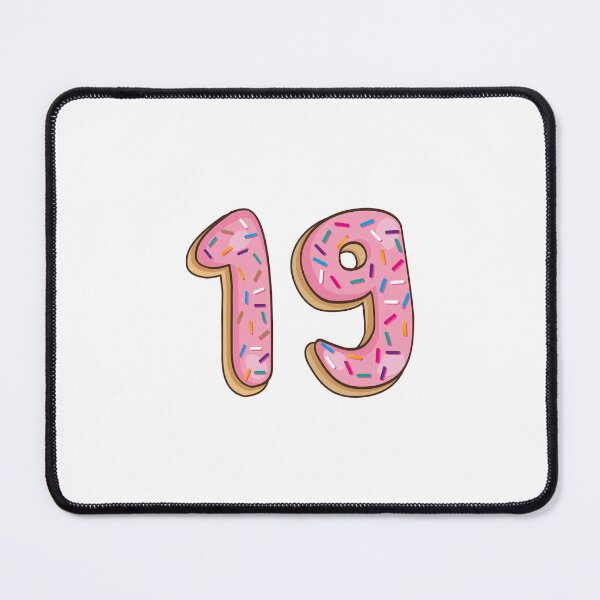 Item preview, Number 19 nineteen Shaped Like Donuts designed and sold by DonutsWords.