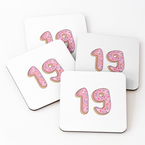 Item preview, Number 19 nineteen Shaped Like Donuts designed and sold by DonutsWords.